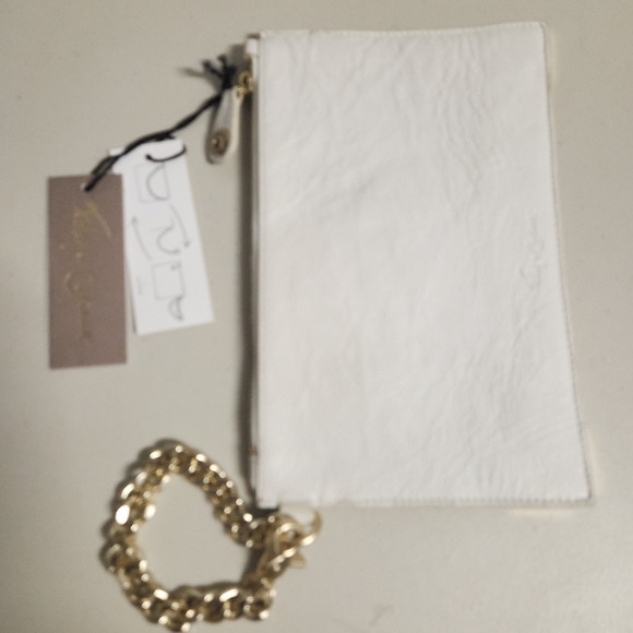 Foley And Corinna Framed White Leather Wristlet/Clutch-NWT - Picture 3 of 13